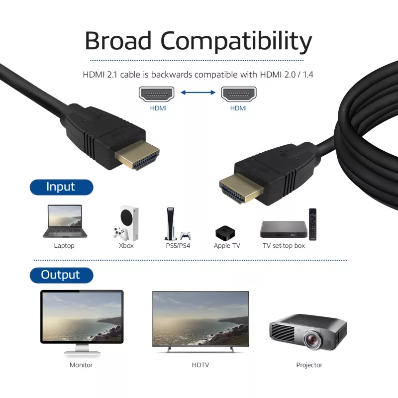 ACT 1 metru HDMI 8K Ultra High Speed kabelis v2.1 HDMI-A tēviņš - HDMI-A tēviņš