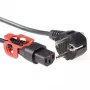 ACT strāvas vads CEE 7/7 leņķa spraudnis - C13 IEC Lock+ melns 2 m, EL332S