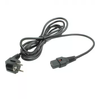 ACT strāvas kabelis CEE 7/7 vīrišķais (leņķveida) - C13 IEC Lock melns 5 m, EL269S