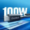 USB-C uz USB-C Thunderbolt 4 kabelis CHOETECH A3010 — 40 Gbps, 100 W, 0,8 m, melns
