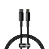 Baseus Tungsten Gold 1 m Melns Lightning uz USB C kabelis