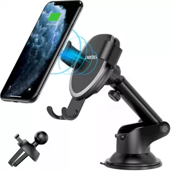 Auto telefona turētājs CHOETECH T536-S ar 10W bezvadu lādēšanu, montāžai uz paneļa/vējstikla