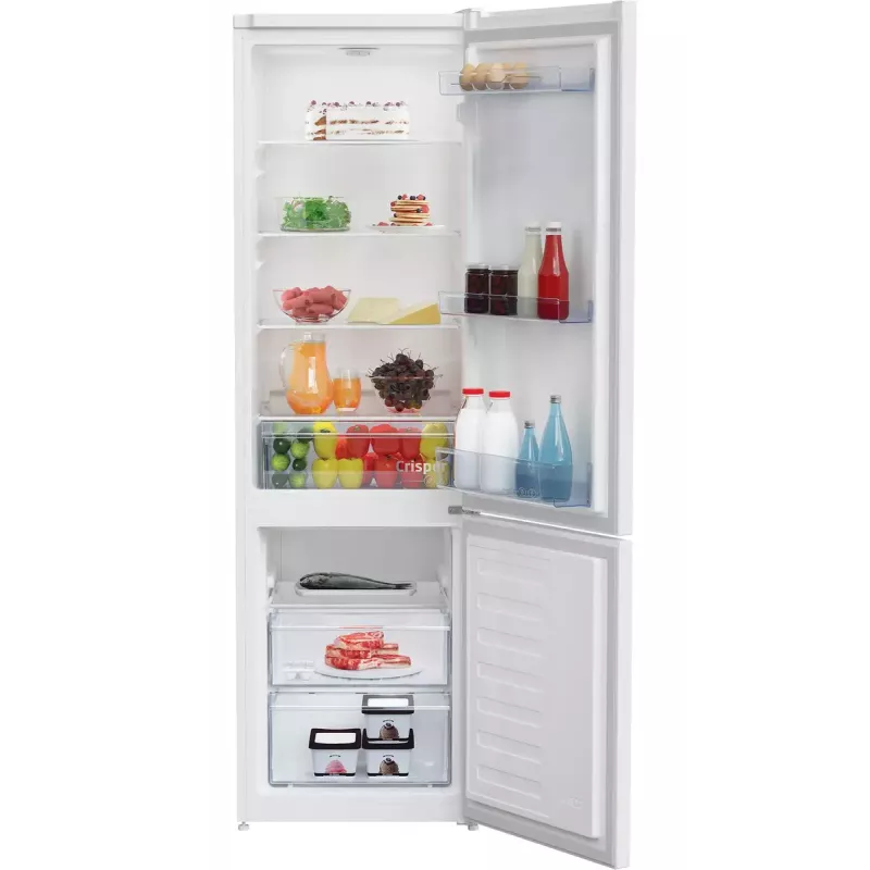 Brīvstāvošs ledusskapis BEKO RCSA300K40WN, 291 L kopējā tilp. (204 L ledusskapis, 87 L saldētava), E klase, maināmas durvis, LED, 181,3 cm, balts