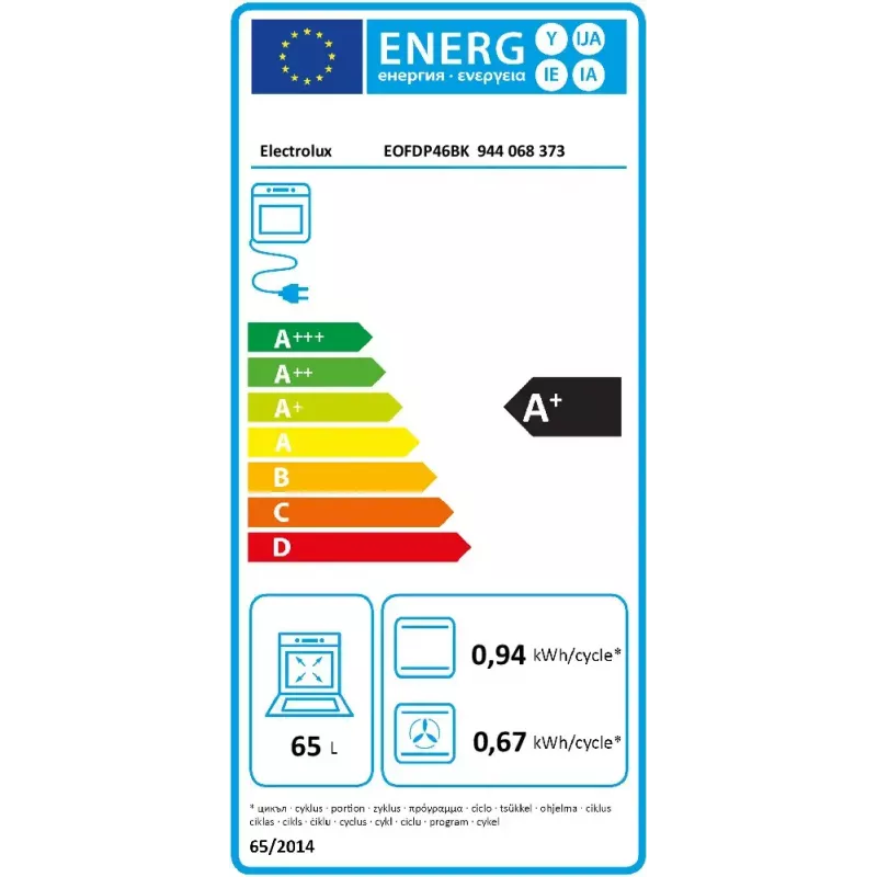 Elektriskā cepeškrāsns Electrolux 600 SurroundCook EOFDP46BK 65 L Iebūvējama Melna