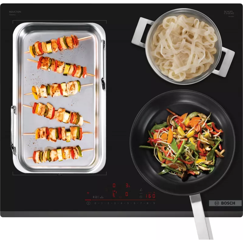 Bosch Serie 6 PIX631HC1E 60 cm 4 zonu indukcijas plīts virsma, iebūvējama, melna