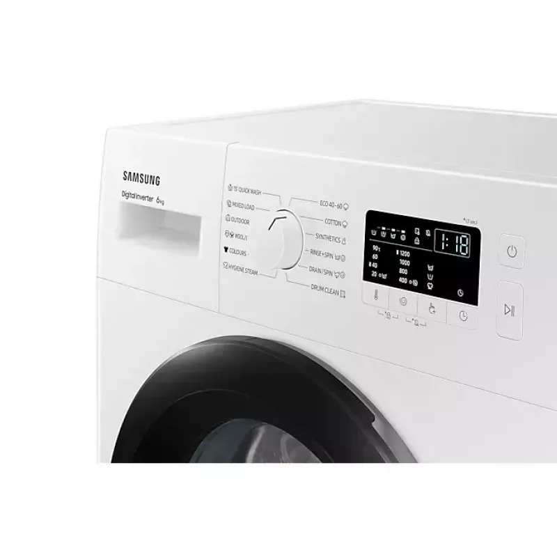 Samsung WW60A3120BE/LE veļas mazgājamā mašīna, priekšējā ielāde, 6 kg, 1200 RPM, balta