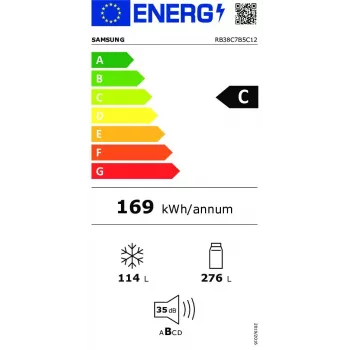 Samsung RB38C7B5C12/EF ledusskapis-saldētājs brīvi stāvošs balts