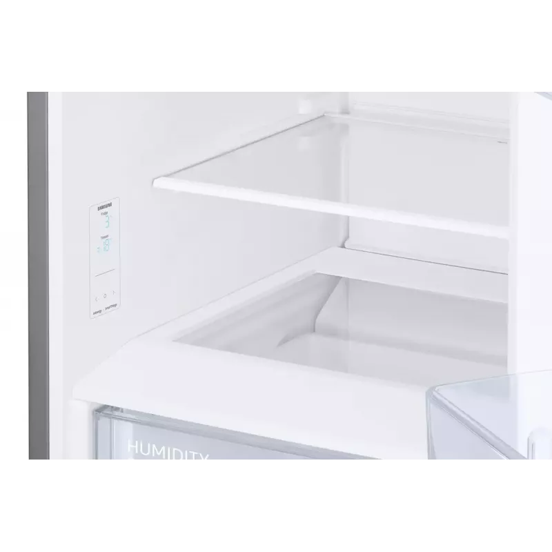 Brīvi stāvošs ledusskapis Samsung RB38C6B2E22 ar No Frost, labās puses virām, 35 dB, energoklase E, 8 kg/24h sasaldēšana, 4 plaukti, 2 dārzeņu atvilktnes, melns