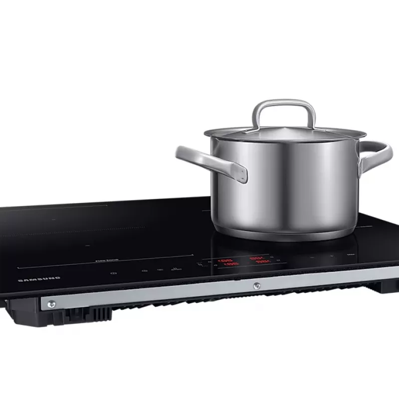 Iebūvējamā Samsung NZ8500BM Black zonas indukcijas plīts, 4 zonas, skārienvadība, priekšējā vadība, 590×520×48 mm