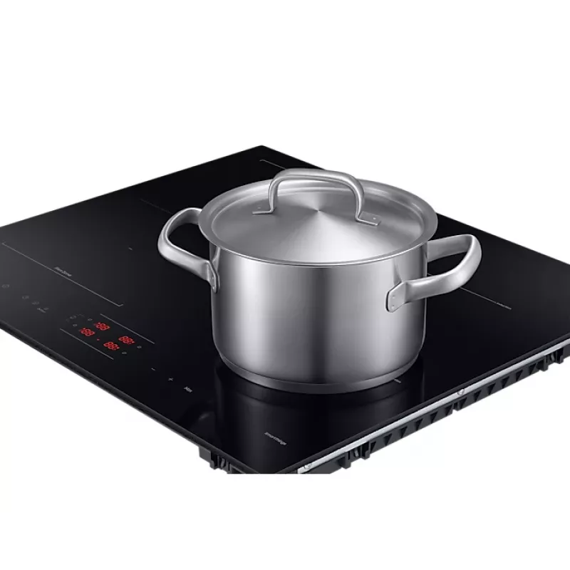 Iebūvējamā Samsung NZ8500BM Black zonas indukcijas plīts, 4 zonas, skārienvadība, priekšējā vadība, 590×520×48 mm