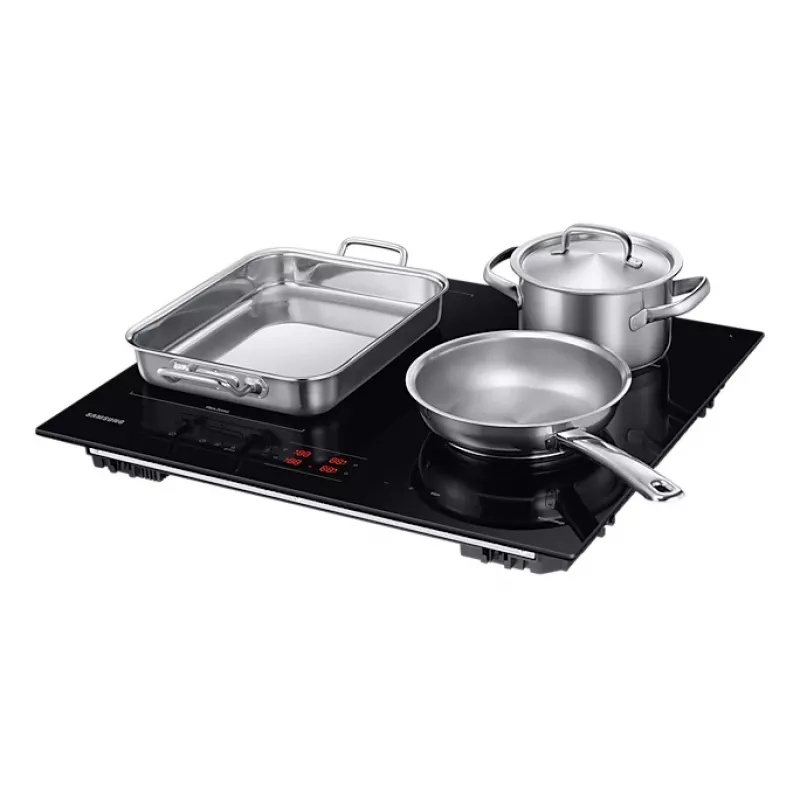 Iebūvējamā Samsung NZ8500BM Black zonas indukcijas plīts, 4 zonas, skārienvadība, priekšējā vadība, 590×520×48 mm