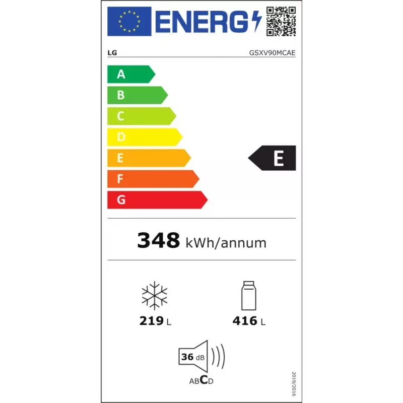 Ledusskapis ar saldētavu LG InstaView ThinQ GSXV90MCAE 635 L