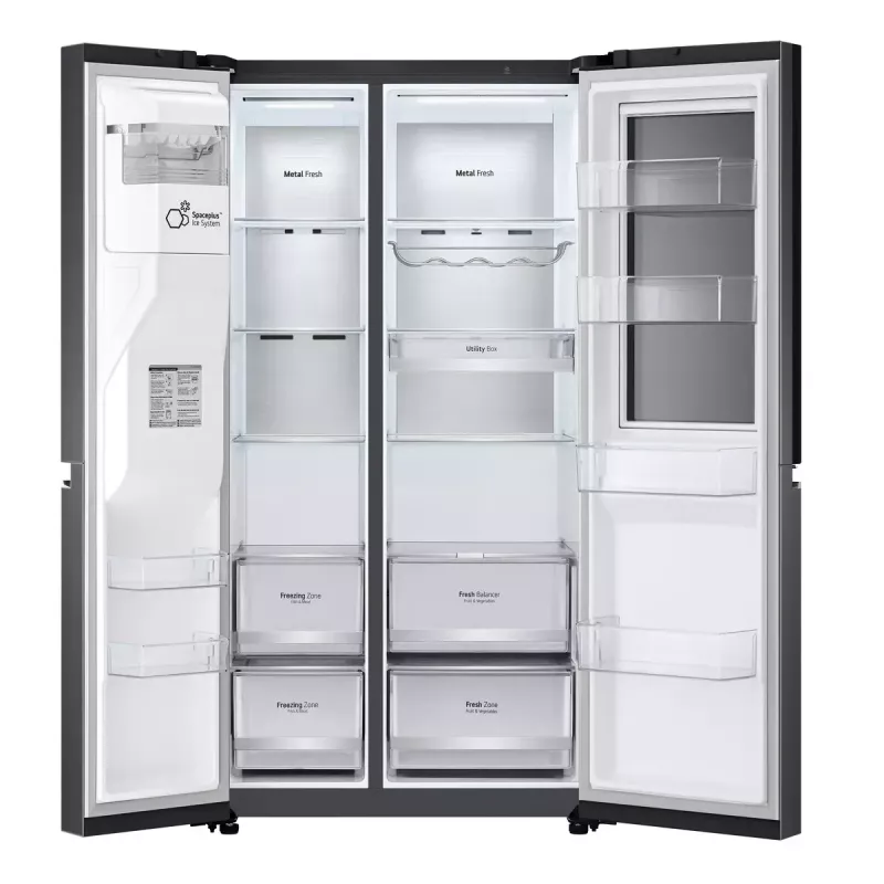 Ledusskapis ar saldētavu LG InstaView ThinQ GSXV90MCAE 635 L