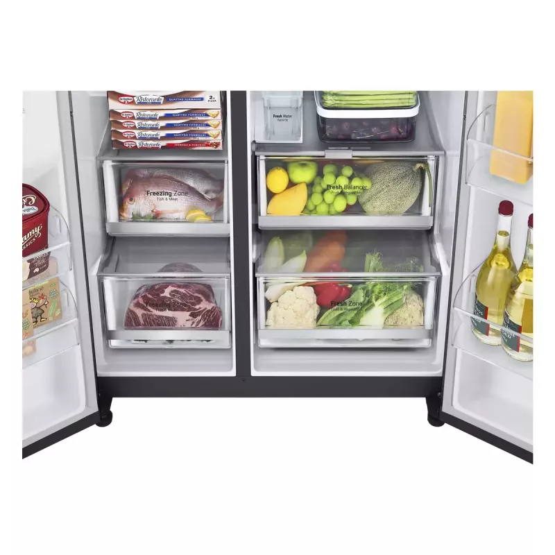 LG InstaView ThinQ GSXV91MCAE Amerikāņu ledusskapis ar saldētavu 635 L