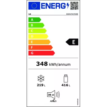 LG InstaView GSXV91PZAE ledusskapis Side-by-Side brīvstāvošs 635 L Melns, Nerūsējošais tērauds