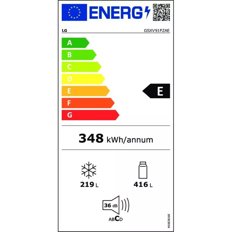LG InstaView GSXV91PZAE ledusskapis Side-by-Side brīvstāvošs 635 L Melns, Nerūsējošais tērauds