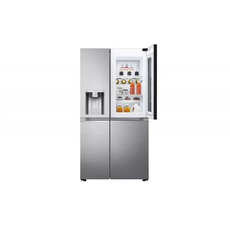 LG InstaView GSXV91PZAE ledusskapis Side-by-Side brīvstāvošs 635 L Melns, Nerūsējošais tērauds
