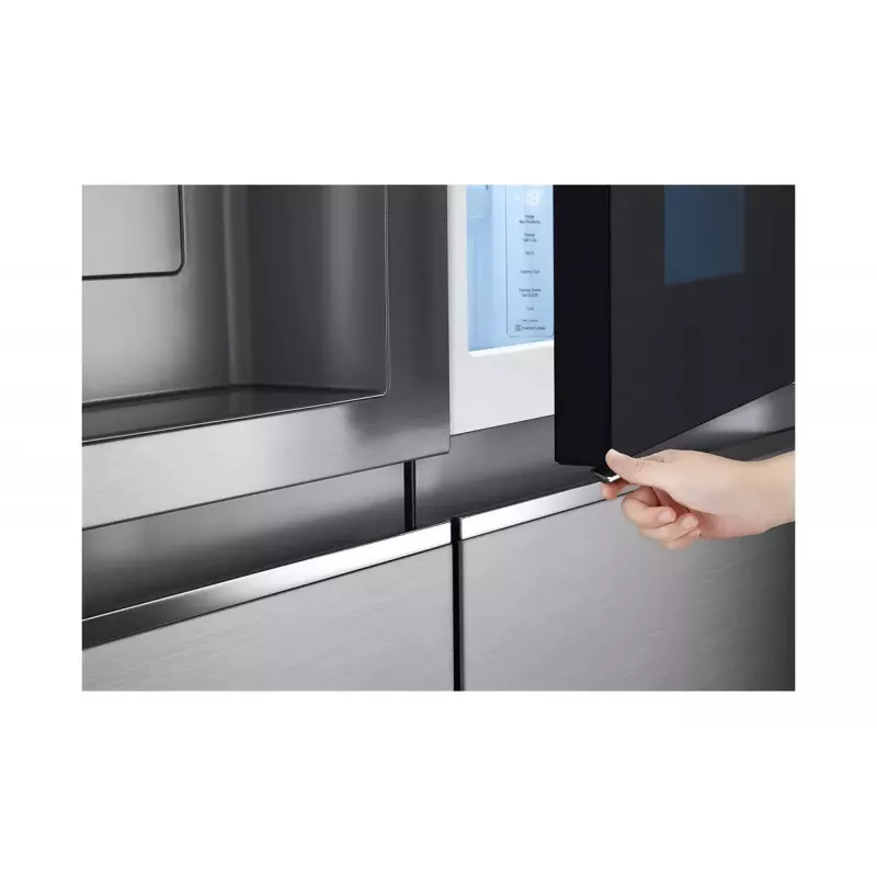 LG InstaView GSXV91PZAE ledusskapis Side-by-Side brīvstāvošs 635 L Melns, Nerūsējošais tērauds