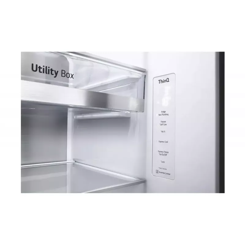 LG InstaView GSXV91PZAE ledusskapis Side-by-Side brīvstāvošs 635 L Melns, Nerūsējošais tērauds