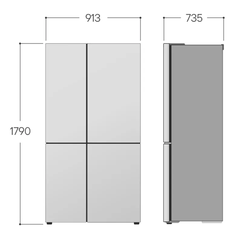 Ledusskapis LG GSLC41PYPE, 641 L, brīvi stāvošs, sudraba