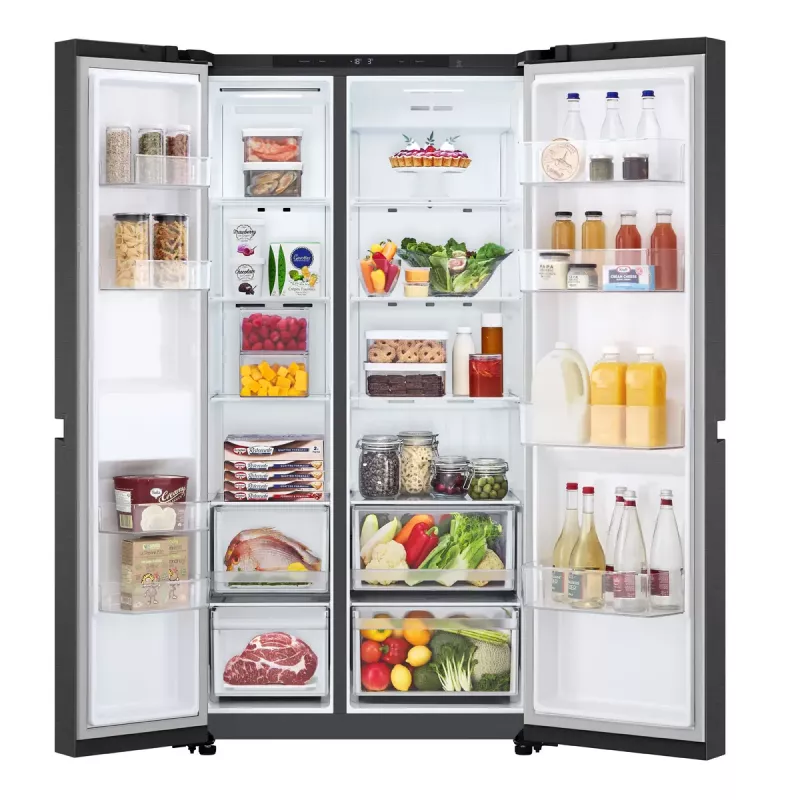 LG GSBC40EPPE sānu-pie-sāna ledusskapis Brīvi stāvošs 664 L E Melns