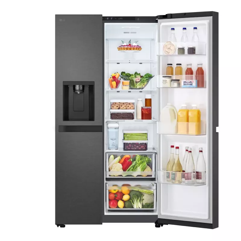 LG GSLC41EPPE sānu-pie-sāna ledusskapis Brīvi stāvošs 641 L Melns