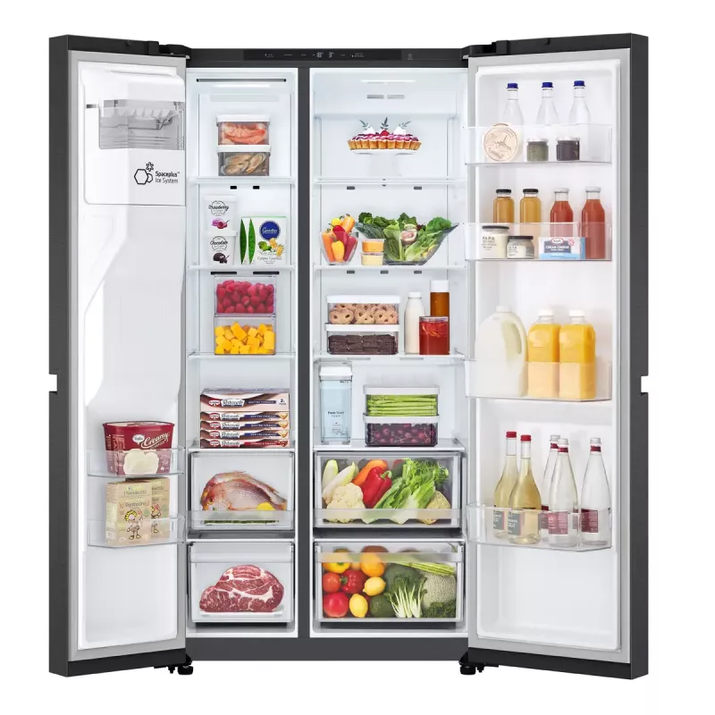 LG GSLC41EPPE sānu-pie-sāna ledusskapis Brīvi stāvošs 641 L Melns