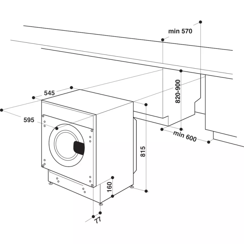 Whirlpool BI WMWG 71483E EU N veļas mašīna, priekšējā ielāde, 7 kg, 1351 apgr./min, balta
