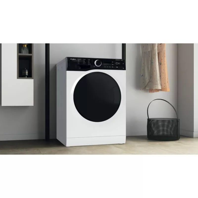 Veļas mazgājamā mašīna Whirlpool WRSB 7259 D EU, priekšējā ielāde, 7 kg, 1151 RPM, melna, balta