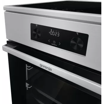 Gorenje 740742 Brīvi stāvoša plīts ar indukcijas virsmu, melna/nerūsējošais tērauds