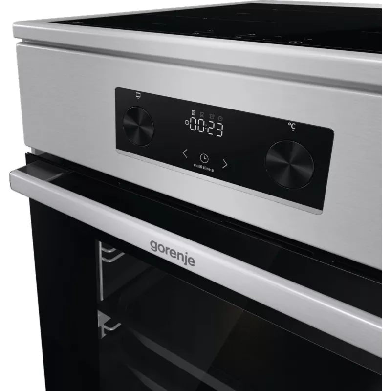 Gorenje 740742 Brīvi stāvoša plīts ar indukcijas virsmu, melna/nerūsējošais tērauds