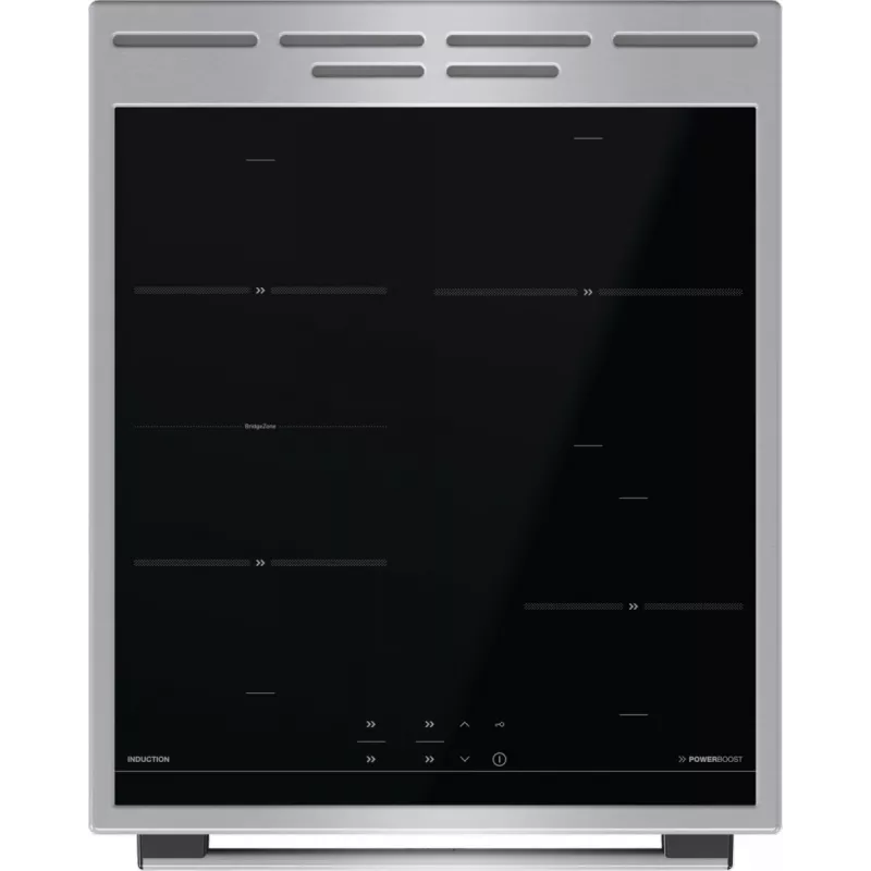 Gorenje 740742 Brīvi stāvoša plīts ar indukcijas virsmu, melna/nerūsējošais tērauds