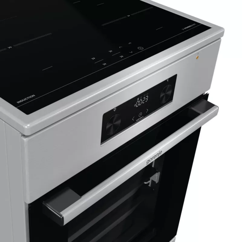 Gorenje 740742 Brīvi stāvoša plīts ar indukcijas virsmu, melna/nerūsējošais tērauds