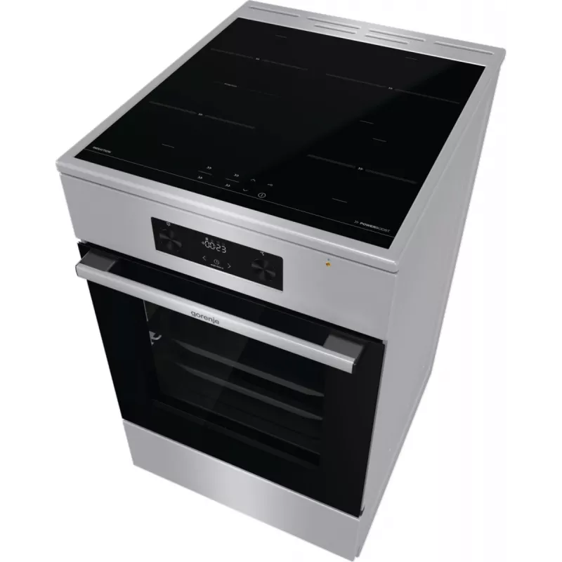 Gorenje 740742 Brīvi stāvoša plīts ar indukcijas virsmu, melna/nerūsējošais tērauds