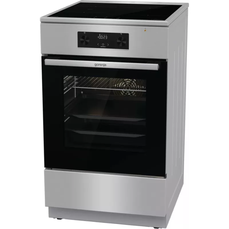 Gorenje 740742 Brīvi stāvoša plīts ar indukcijas virsmu, melna/nerūsējošais tērauds