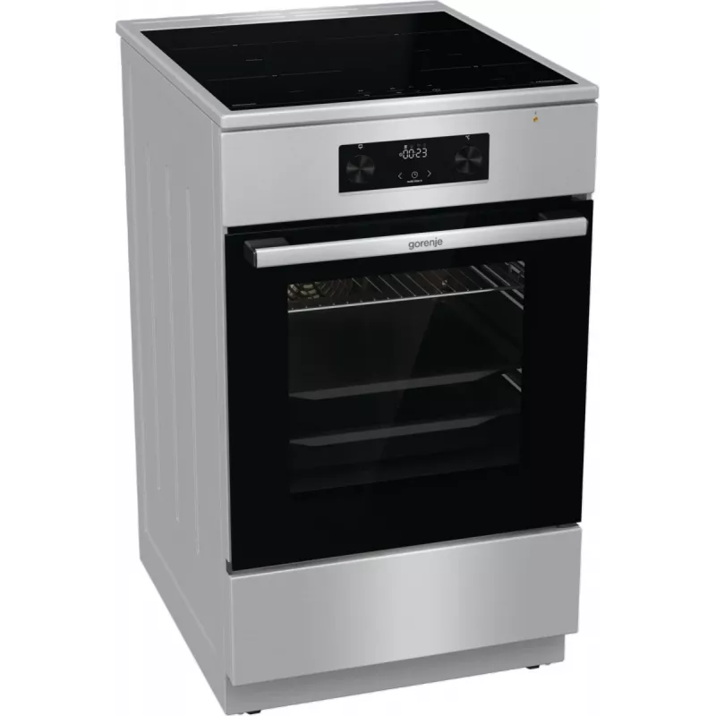 Gorenje 740742 Brīvi stāvoša plīts ar indukcijas virsmu, melna/nerūsējošais tērauds