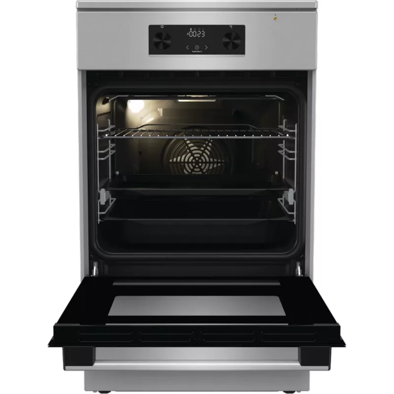 Gorenje 740742 Brīvi stāvoša plīts ar indukcijas virsmu, melna/nerūsējošais tērauds