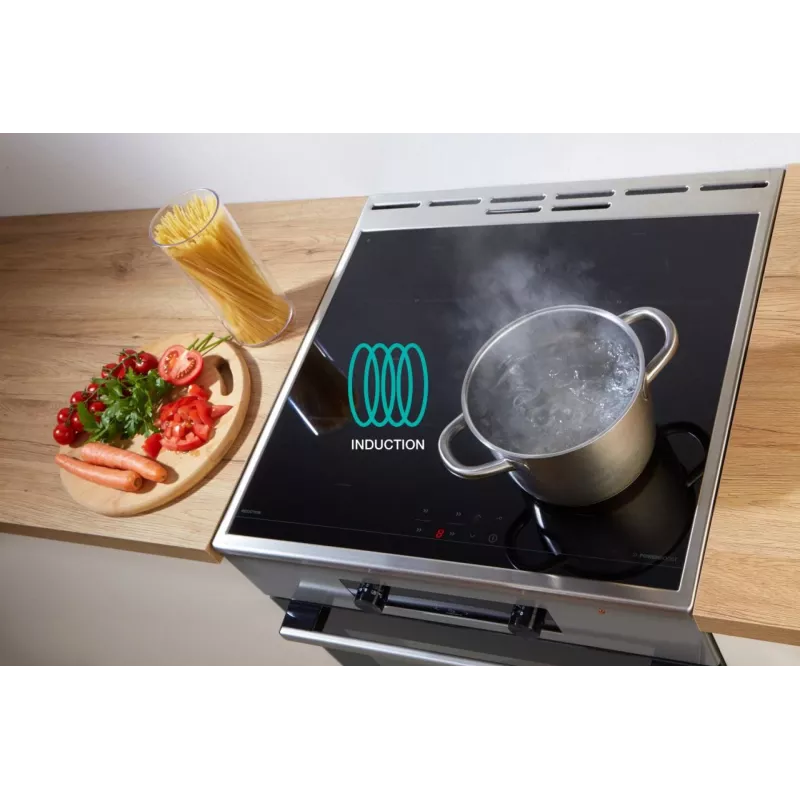 Gorenje 740742 Brīvi stāvoša plīts ar indukcijas virsmu, melna/nerūsējošais tērauds