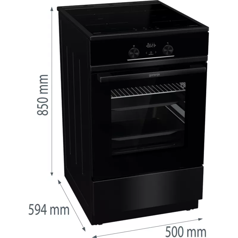 Gorenje GEIT5C60BPG Brīvi stāvoša plīts Elektriskā keramikas virsma Melna