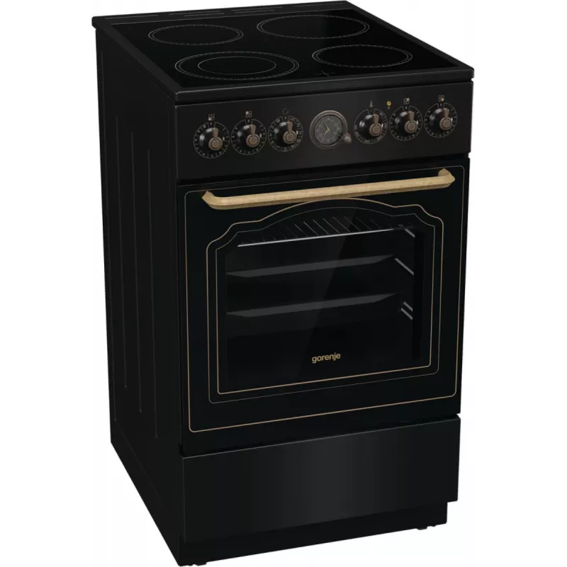 Gorenje GECS5B70CLB Brīvi stāvoša plīts Elektriskā keramiskā plīts virsma Melna