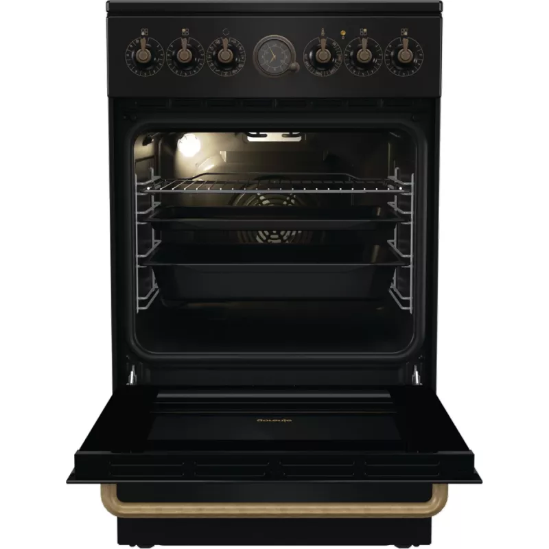 Gorenje GECS5B70CLB Brīvi stāvoša plīts Elektriskā keramiskā plīts virsma Melna