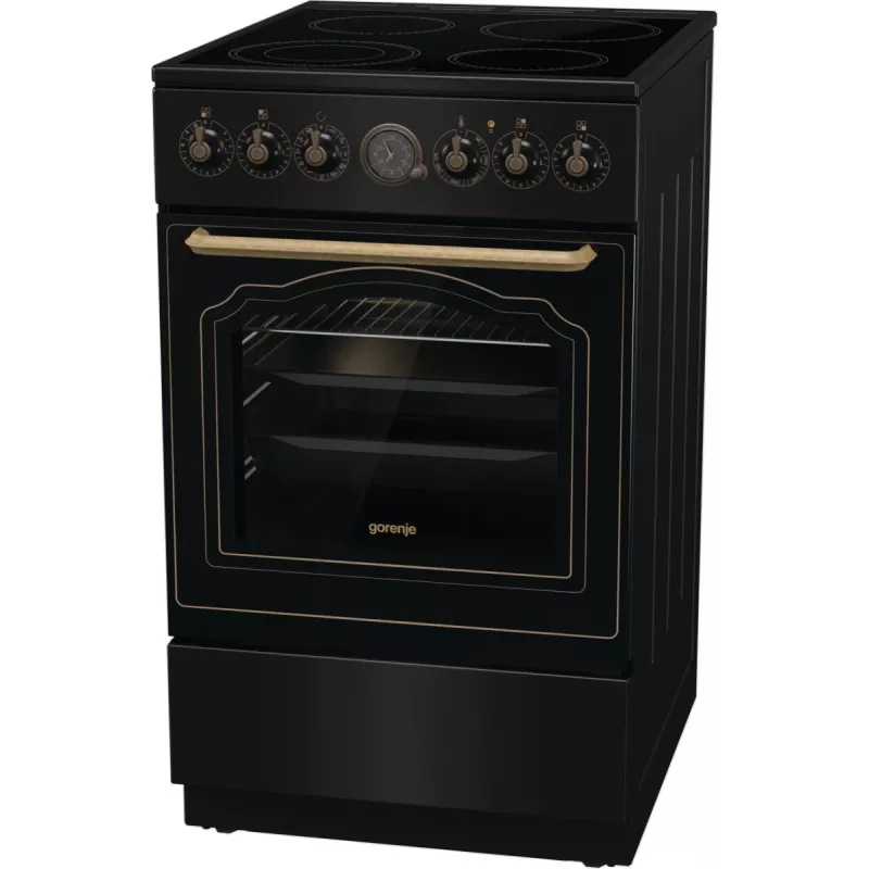 Gorenje GECS5B70CLB Brīvi stāvoša plīts Elektriskā keramiskā plīts virsma Melna