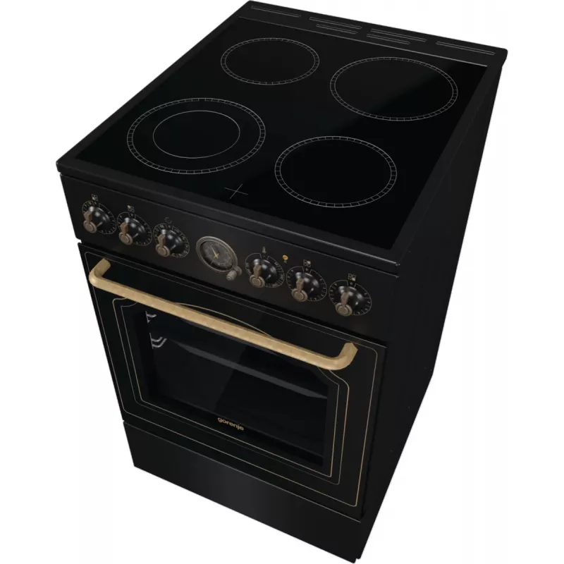 Gorenje GECS5B70CLB Brīvi stāvoša plīts Elektriskā keramiskā plīts virsma Melna