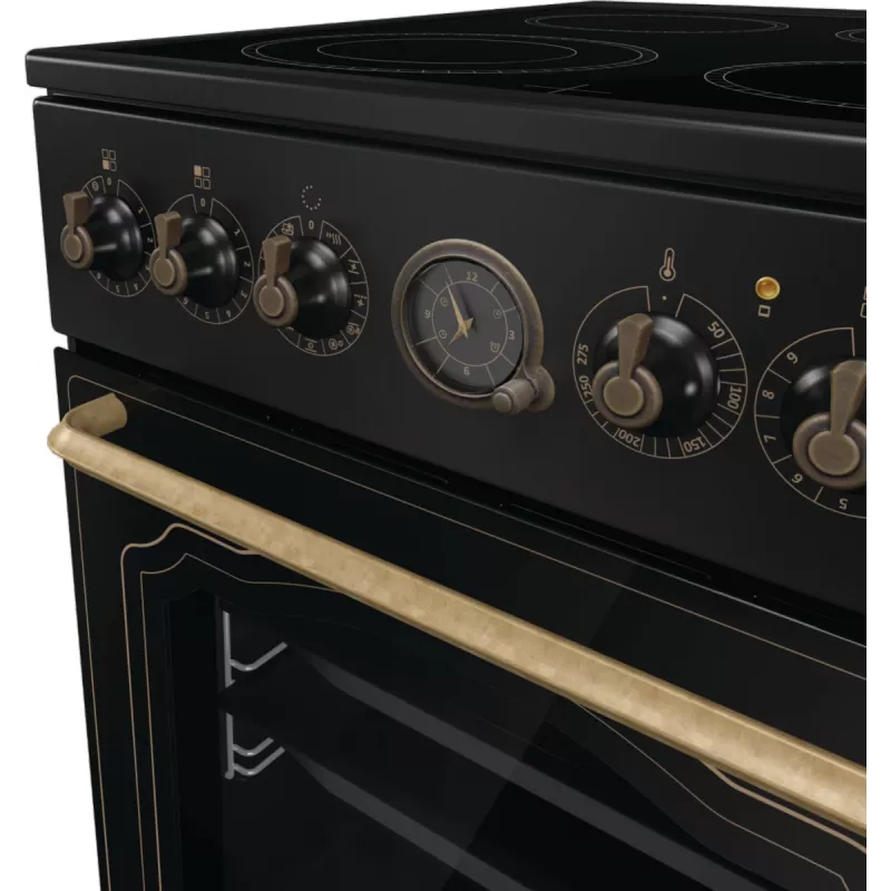 Gorenje GECS5B70CLB Brīvi stāvoša plīts Elektriskā keramiskā plīts virsma Melna