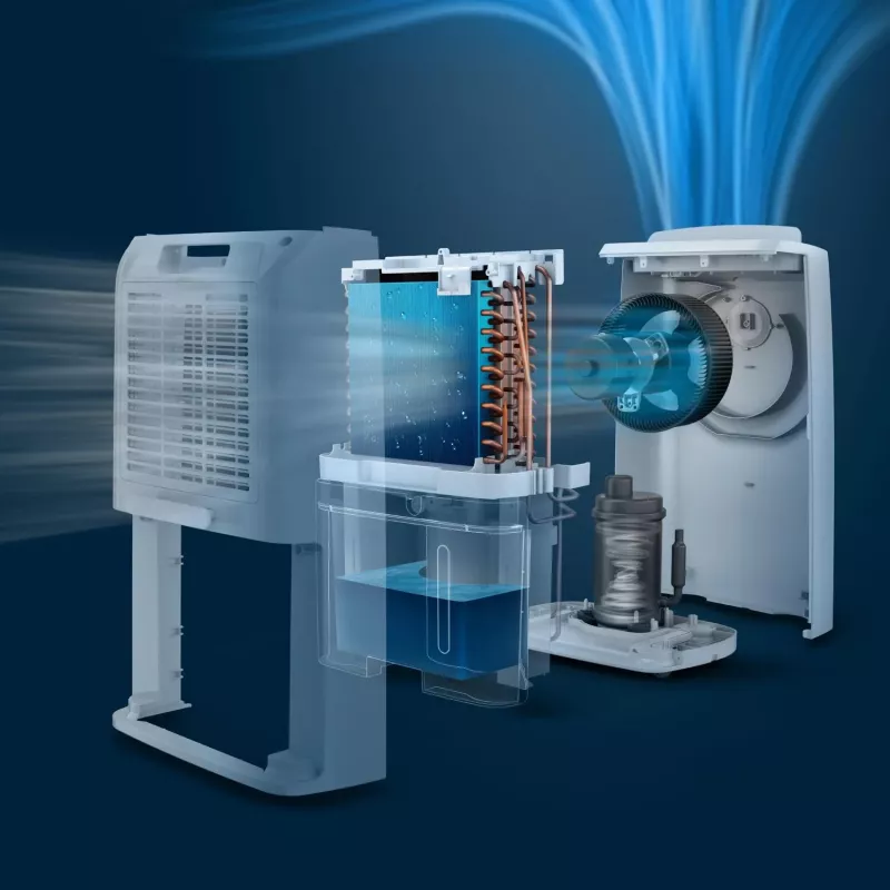 Philips 3000 sērijas DE3306/11 gaisa sausinātājs 4 L 51 dB Balts, Gaiši pelēks