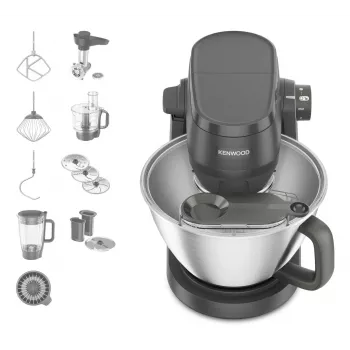 Virtuves kombains Kenwood KHC30.070GY — 1000 W, 4,3 L nerūsējošā tērauda bļoda, rotācijas vadība, pelēks
