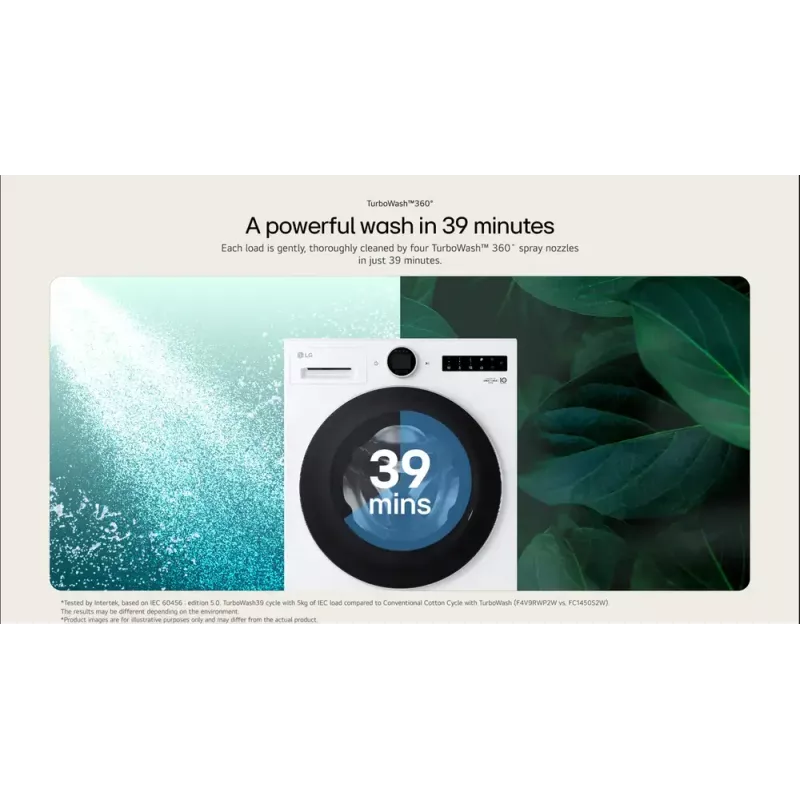 LG F4X7011TWS Priekšējās ielādes veļas mazgājamā mašīna 11 kg 1400 apgr./min Balta