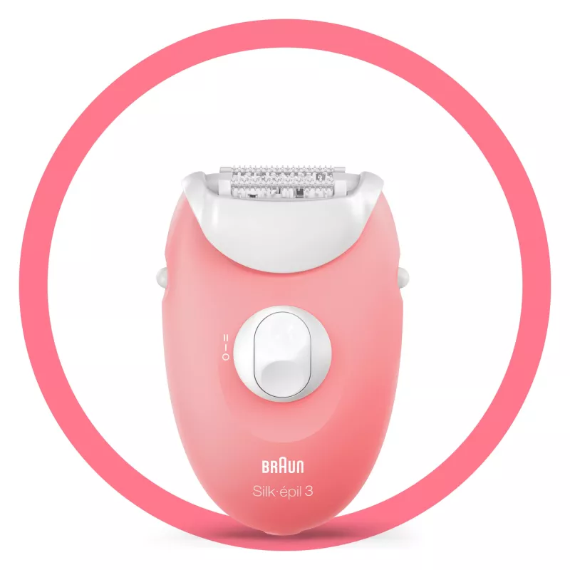 Braun Silk-épil 3 3-176 epilators ar 3 papildierīcēm, Rozā, Balta, 20 pincetes, Skūšana, AC, 100 - 240 V, 50 - 60 Hz