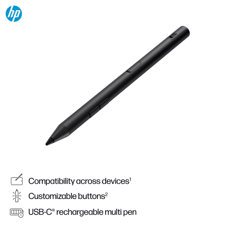 HP 700 uzlādējama daudzfunkciju pildspalva, universāla saderība, melna