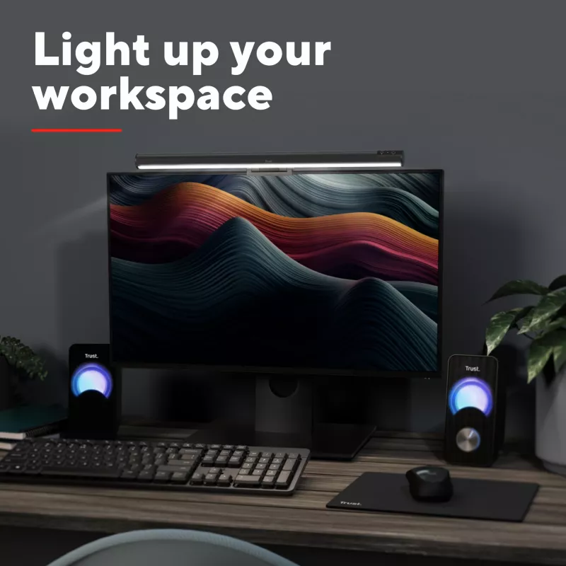 Galda lampa Trust Shyne Ar iebūvētu LED Melna USB barošana 70mm augstums